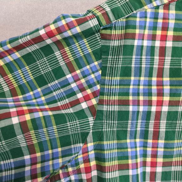 Vtg Ralph Lauren Classic Fit Men's M Green Plaid Button Down Shirt Short Sleeve - Picture 4 of 6